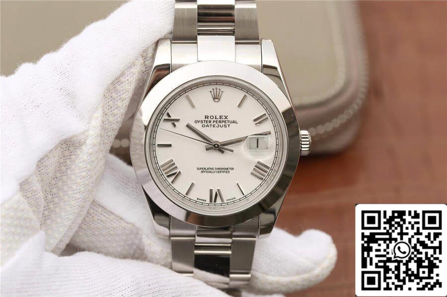 Rolex Datejust 41MM 1:1 Melhor Edição EW Factory Mostrador Branco