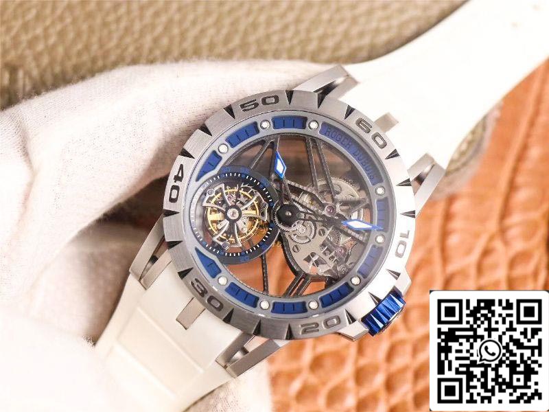 Roger Dubuis Excalibur RDDBEX0622 Tourbillon JB Factory 1:1 Meilleure édition Cadran creux bleu Suisse RD505SQ