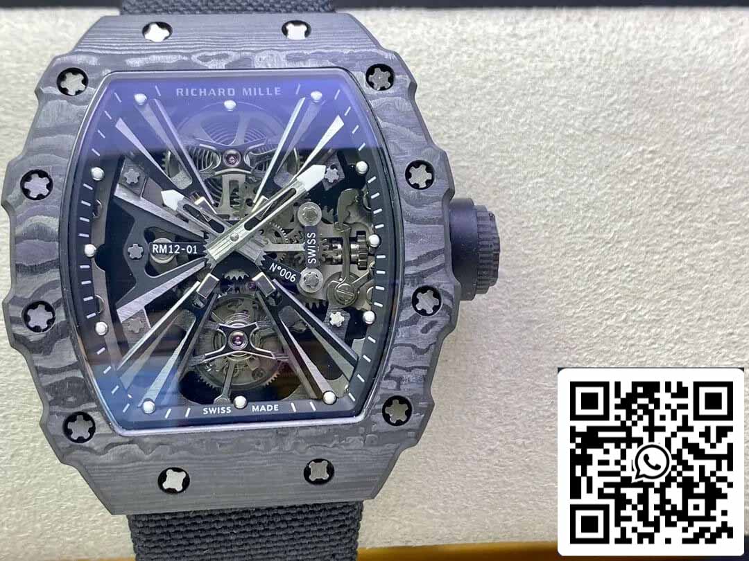 Richard Mille RM12-01 1:1 Meilleure édition RM Factory Tourbillon Cadran Squelette