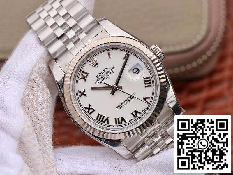 Rolex Datejust 116234 36 mm AR Factory 1: 1 Meilleure édition suisse ETA3135 Cadran blanc