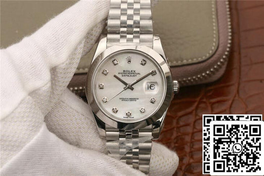 Rolex Datejust M126300 1:1 Melhor Edição EW Factory Mostrador Fritilar Branco