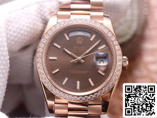 Rolex Day Date M228345RBR-0005 1:1 Meilleure édition EW Factory Or rose 18 carats