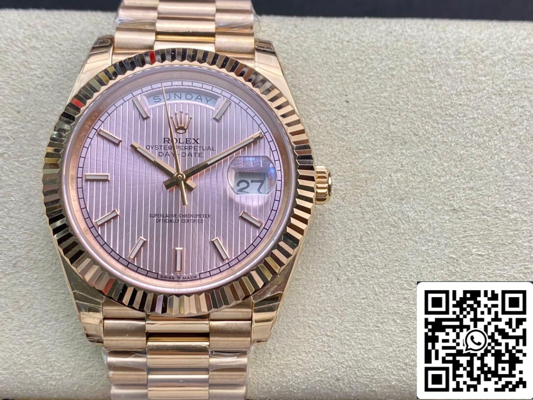 Rolex Day Date M228235-0005 1:1 Melhor Edição EW Factory Rose Gold