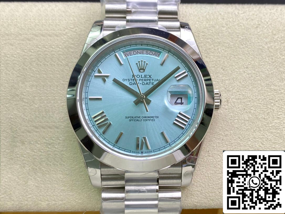 Rolex Day Date M228206-0044 1:1 Melhor Edição EW Factory Ice Blue Dial