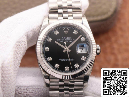 Rolex Datejust M126234-0027 1:1 Melhor Edição EW Factory Mostrador Preto