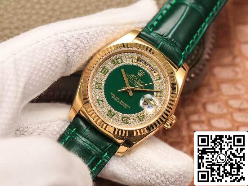 Rolex Day-Date 118138 1:1 Best Edition green dial with diamonds Swiss ETA2836