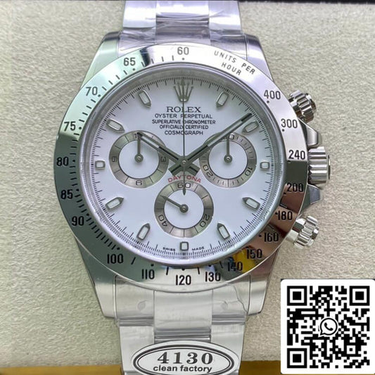 Rolex Cosmograph Daytona 116520LN 1:1 Meilleure édition Clean Factory Cadran blanc