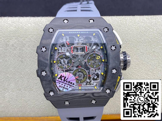 Richard Mille RM-011 1:1 Meilleure édition KV Boîtier en carbone forgé en usine