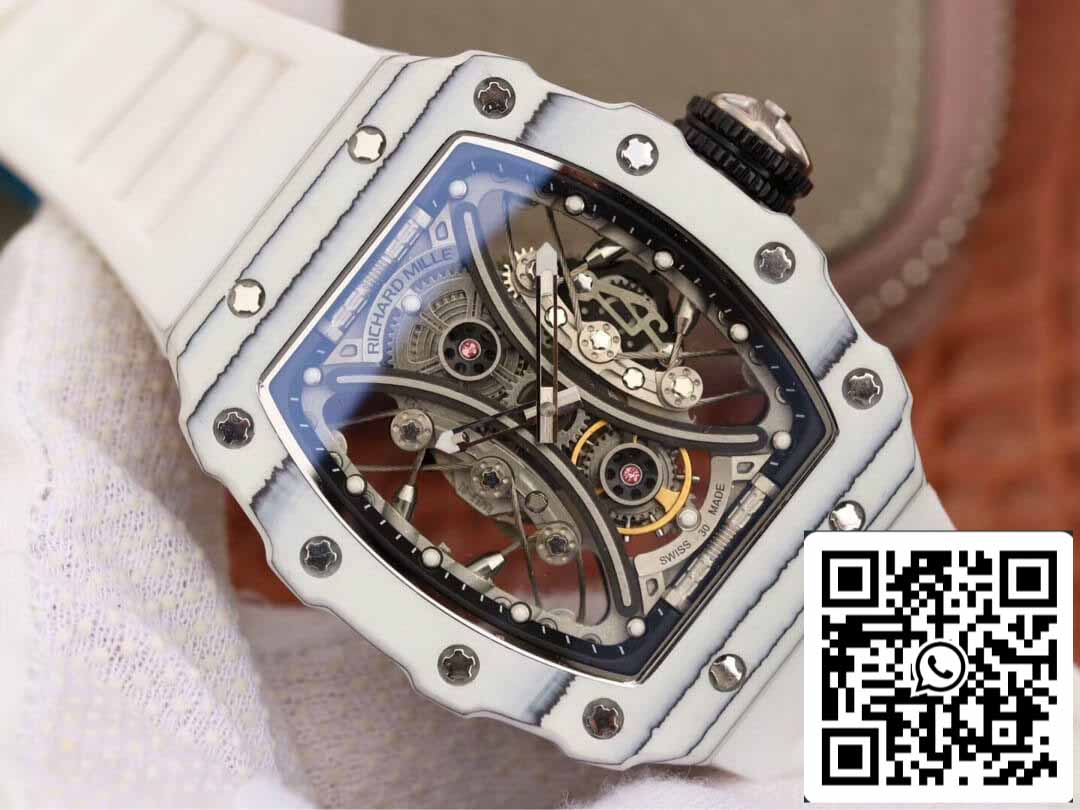 Richard Mille RM53-01 1:1 Meilleure édition KV Factory Blanc TPT Fibre de carbone