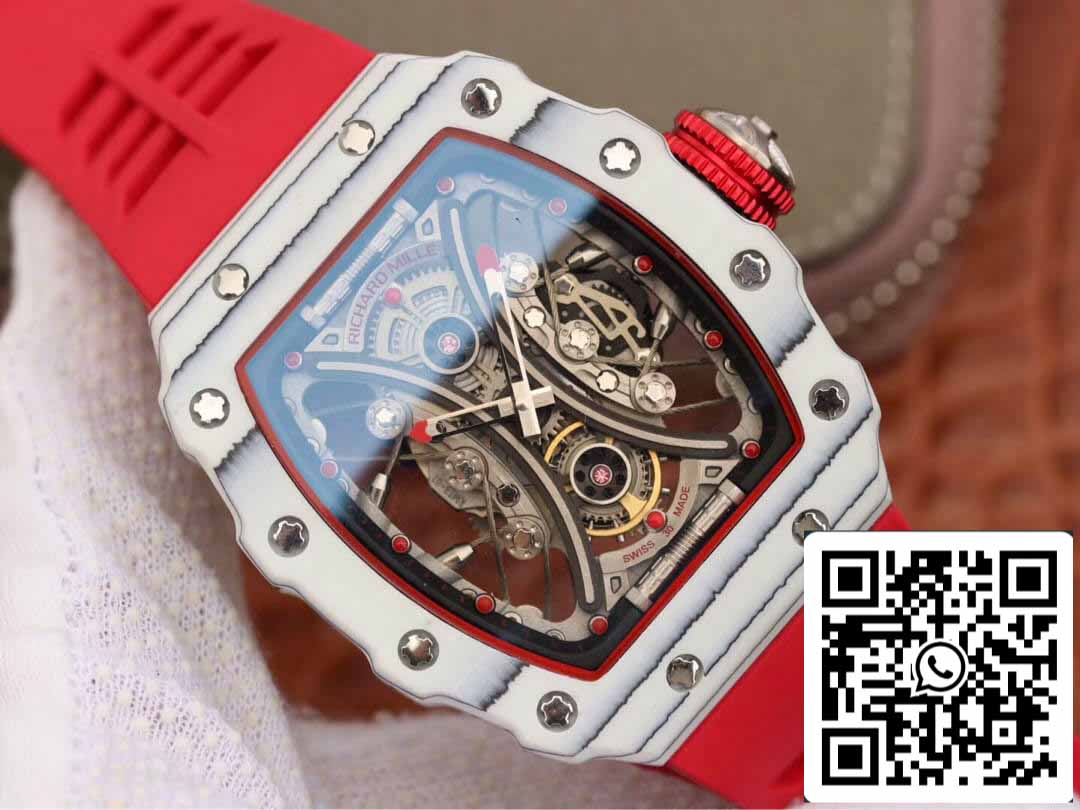 Richard Mille RM53-01 1:1 Meilleure édition KV Factory TPT Bracelet rouge en fibre de carbone