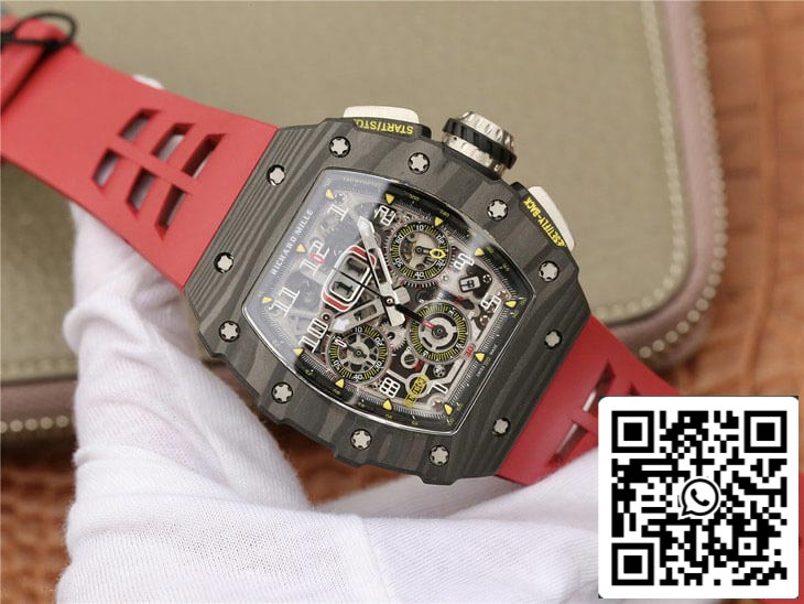 Richard Mille RM11-03 1:1 Meilleure édition KV Factory Bracelet rouge en fibre de carbone