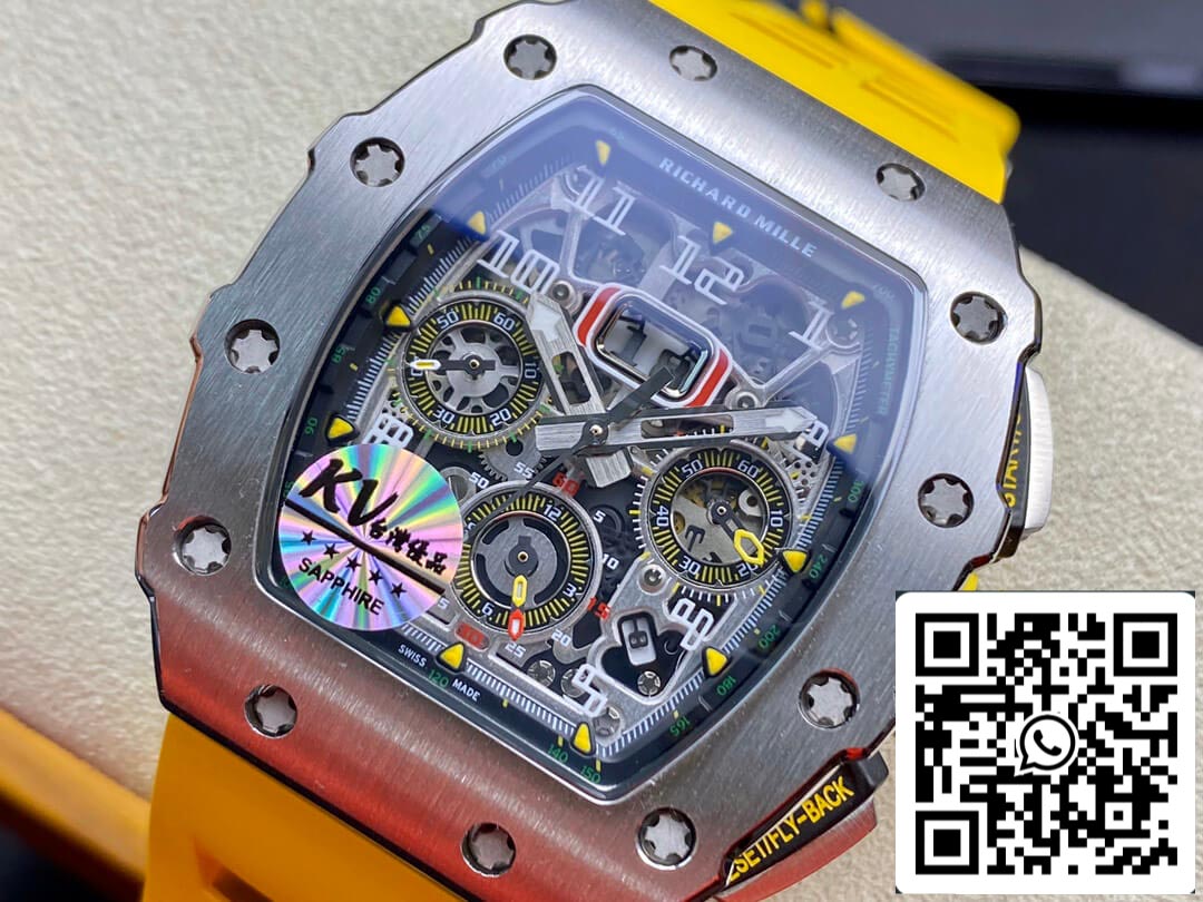 Richard Mille RM011 FELIPE MASSA 1:1 Meilleure édition KV Factory Boîtier en acier titane