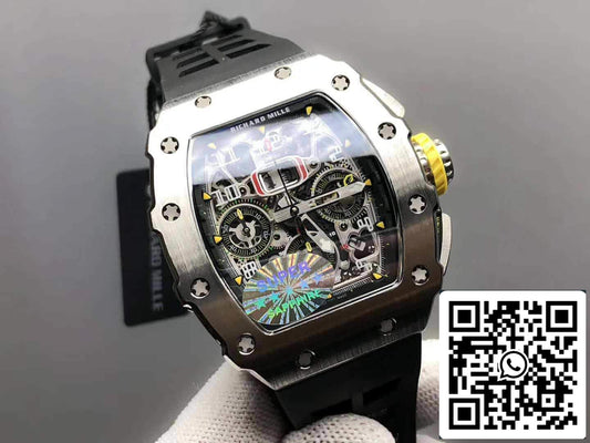 Richard Mille RM11-03 1:1 Meilleure édition KV Factory Boîtier en titane Bracelet en caoutchouc