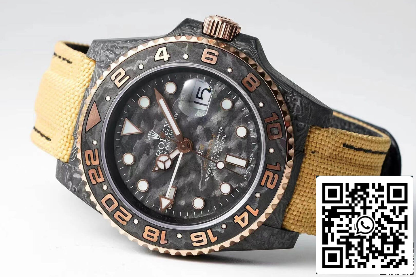 Rolex GMT-MASTER II Diw 1:1 Meilleure édition Bracelet en tissu marron