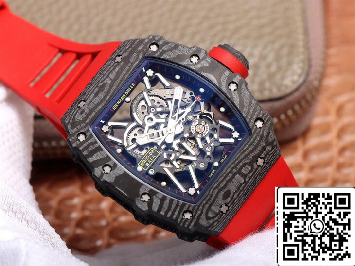 Richard Mille RM35-02 1:1 Melhor Edição ZF Factory Pulseira de Borracha Vermelha