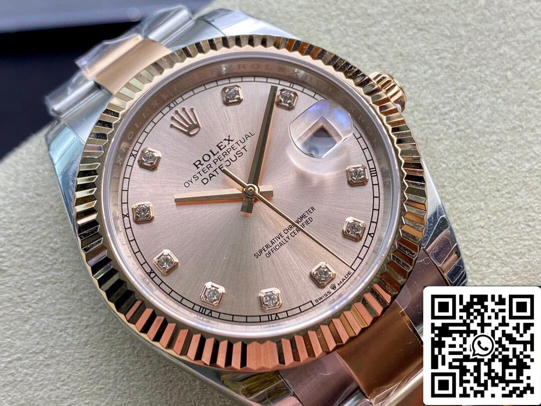 Rolex Datejust M126331-0007 41MM 1:1 Melhor Edição EW Factory V3 Mostrador Rosa