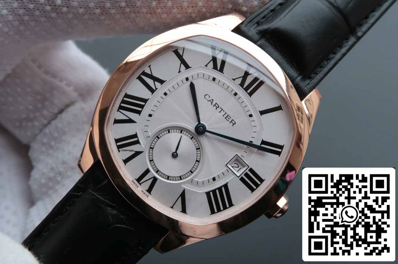 Drive De Cartier WGNM0003 1:1 Meilleure édition V6 Factory Or Rose Cadran Argenté