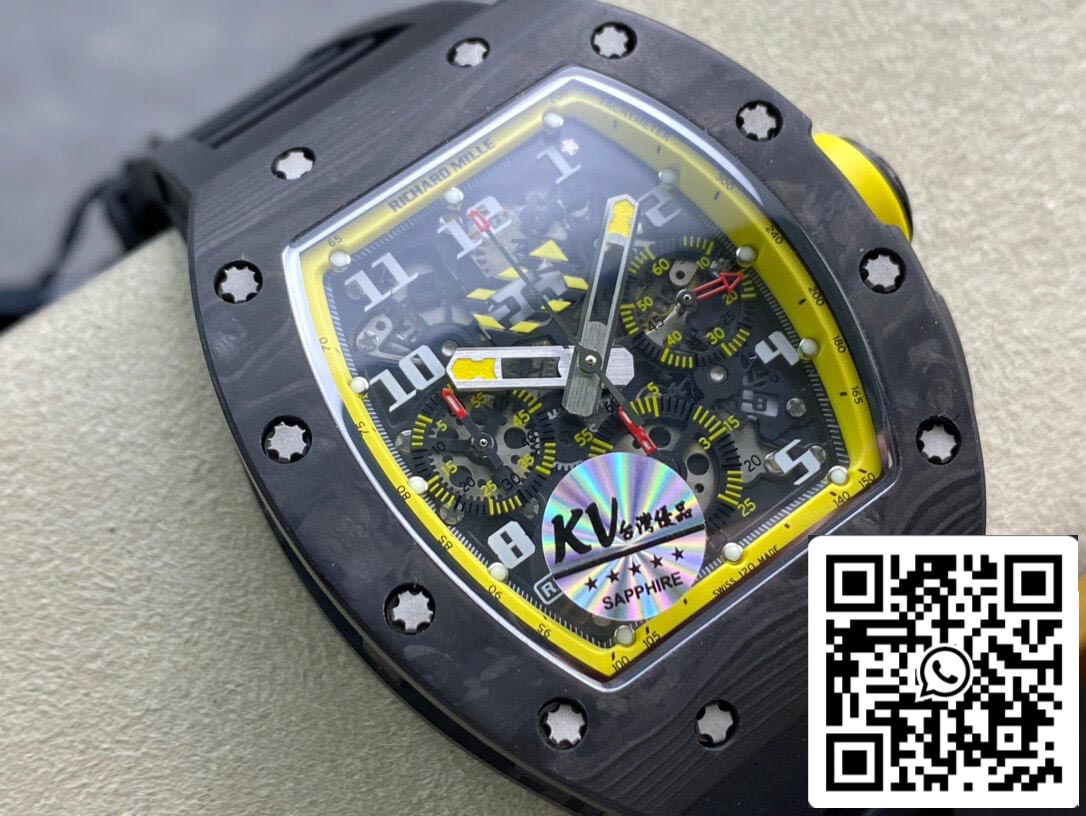 Richard Mille RM-011 1:1 Mejor Edición KV Factory Correa Amarilla