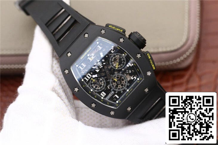 Richard Mille RM-011 1:1 Meilleure édition KV Factory Bracelet noir