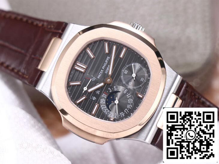 Patek Philippe Nautilus 5712GR-001 1:1 Best Edition PF Factory Rose Gold Leather Belt