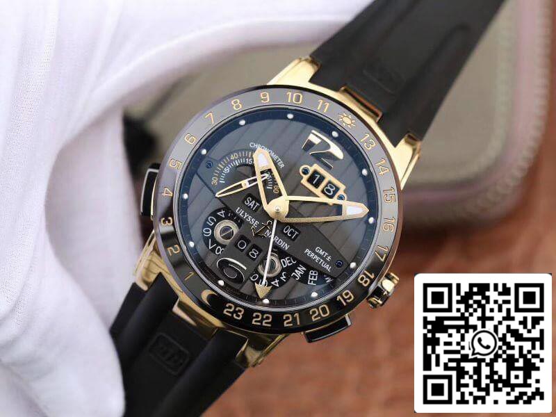 Ulysse Nardin El Toro 322-00-3 Cassa in oro rosa 18 carati Tutto funzionante Calendario GMT 1: 1 Migliore edizione svizzera UN-32