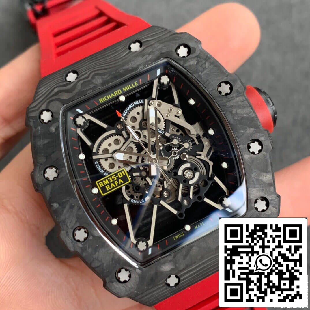 Richard Mille RM35-01 1:1 Melhor Edição KV Factory Correia Vermelha