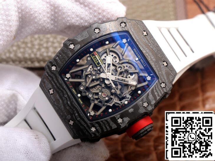 Richard Mille RM35-02 1:1 Melhor Edição ZF Factory Pulseira de Borracha Branca