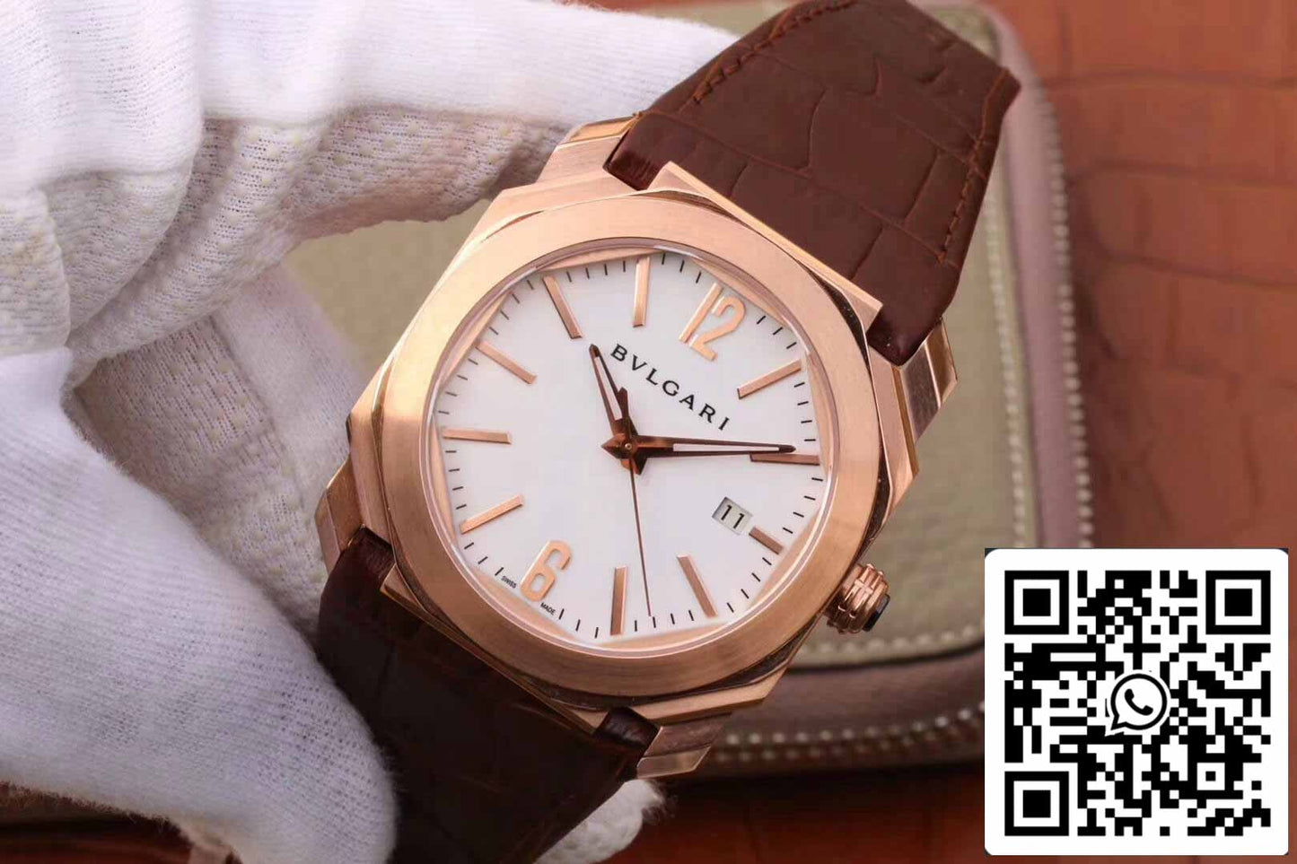 Bvlgari Octo 102119 BGOP38WGLD 1:1 Meilleure édition Cadran blanc