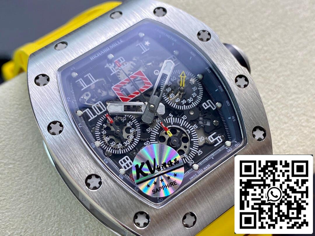 Richard Mille RM11 1:1 Meilleure édition KV Factory Bracelet jaune titane