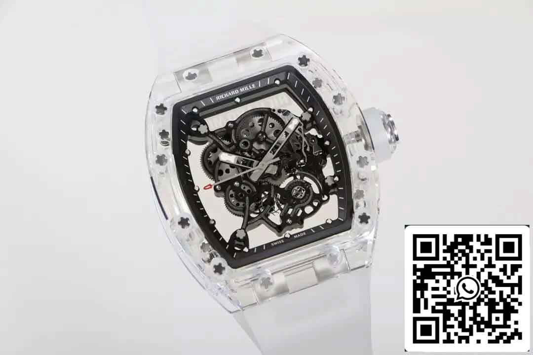 Réplique Richard Mille RM055 Meilleure édition RM Factory Cadran squelette transparent