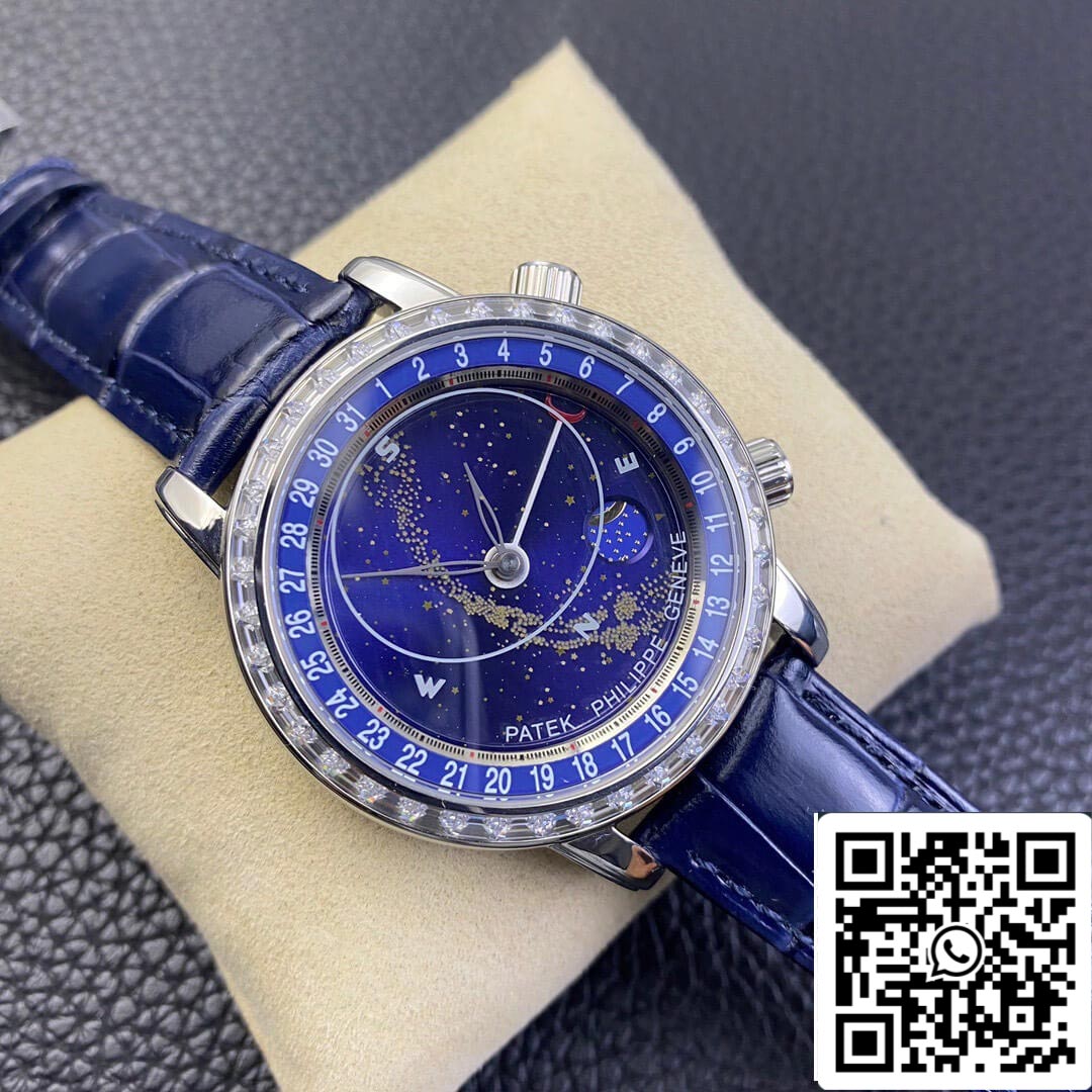 Patek Philippe Grand Complications 6104G-001 1:1 Melhor Edição AI Factory Sky Moon Blue Dial