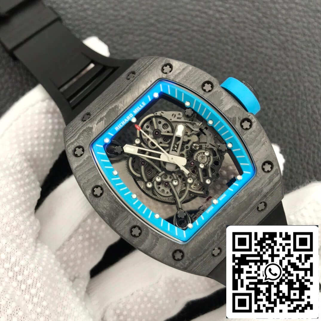 Richard Mille RM055 1:1 Melhor Edição ZF Factory Caixa de Fibra de Carbono