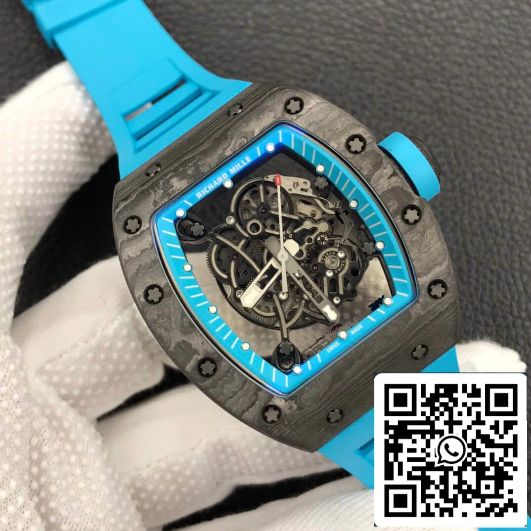 Richard Mille RM055 1:1 Melhor Edição ZF Factory Pulseira de Borracha Azul