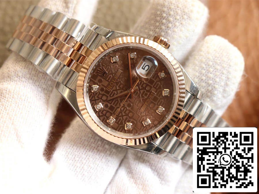 Rolex Datejust M126231-0025 1:1 Meilleure édition EW Factory Cadran couleur chocolat or rose