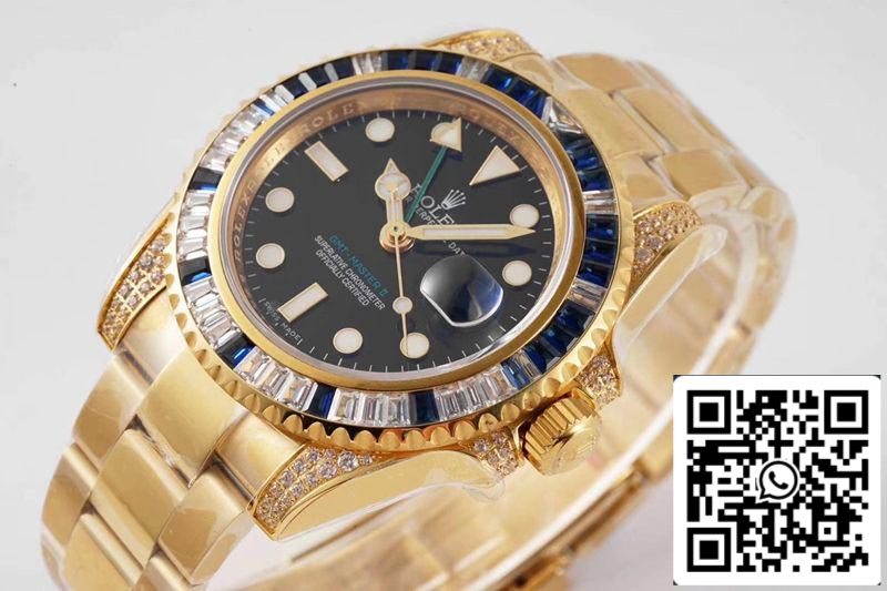 Rolex GMT Master II 116758 SAru 1:1 Meilleure édition ROF Factory Blue White Diamond Swiss ETA2836