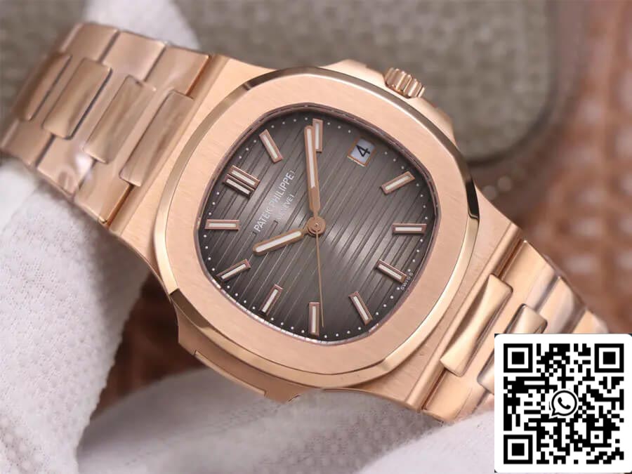 Patek Philippe Nautilus 5711/1R-001 1:1 Meilleure édition PPF Factory V4 Or rose Cadran marron Suisse ETA324