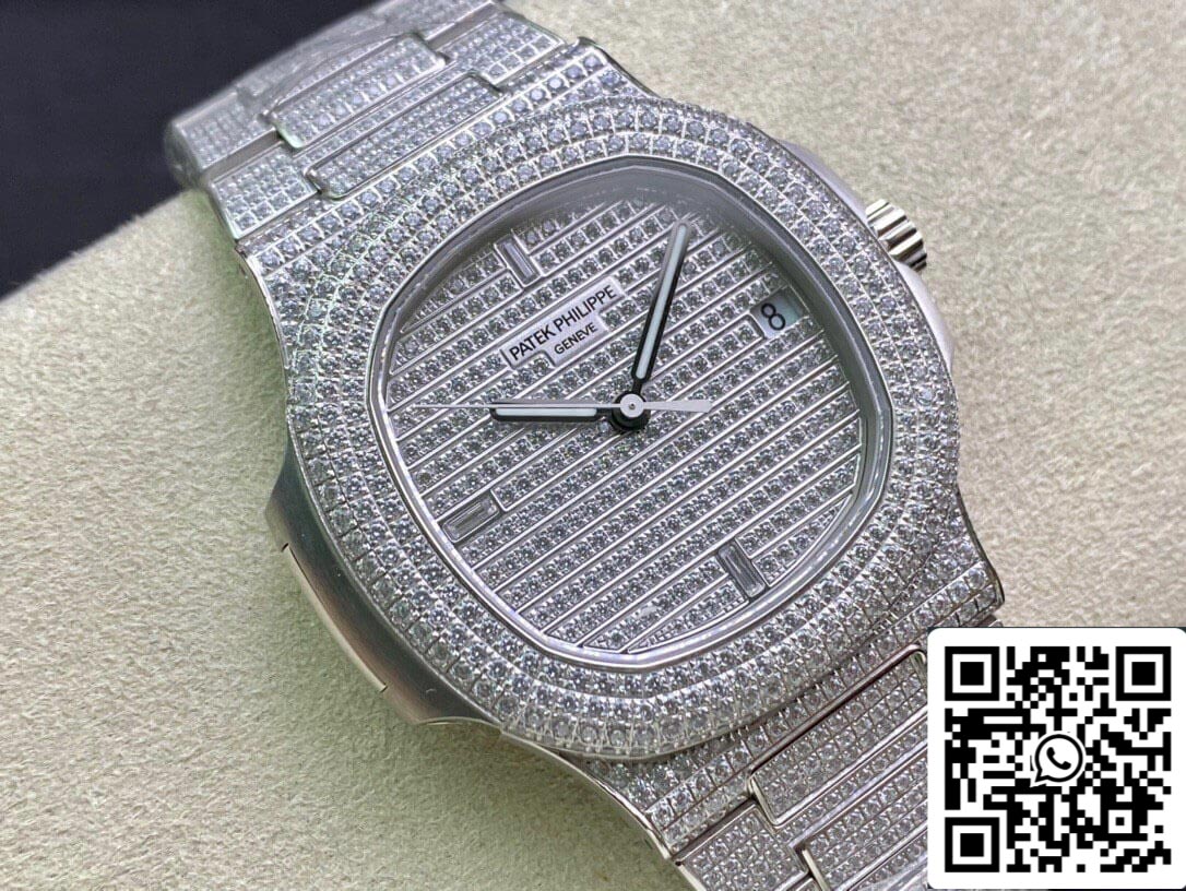 Patek Philippe Nautilus 5719/10G-010 1:1 Meilleure édition PPF Factory V4 Argent Diamant Suisse ETA324