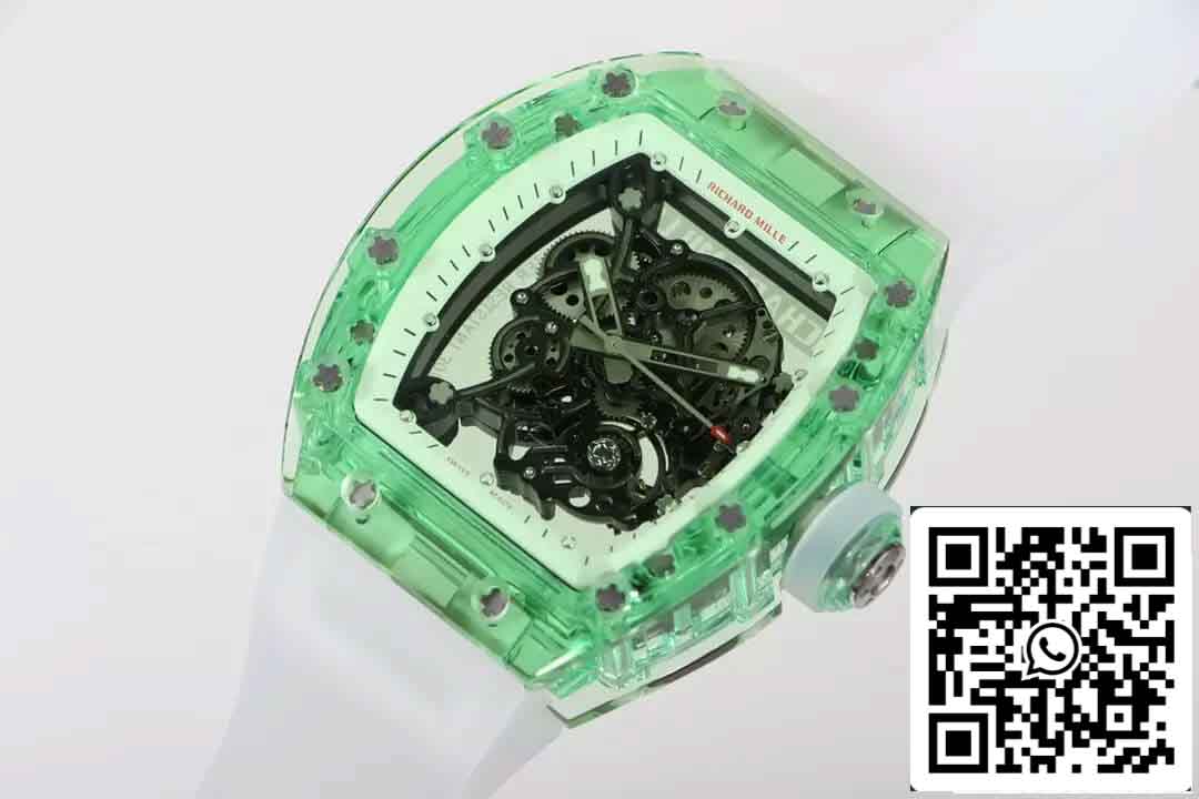 Réplica Richard Mille RM055 Mejor Edición 1:1 RM Factory Esqueleto Verde Dial