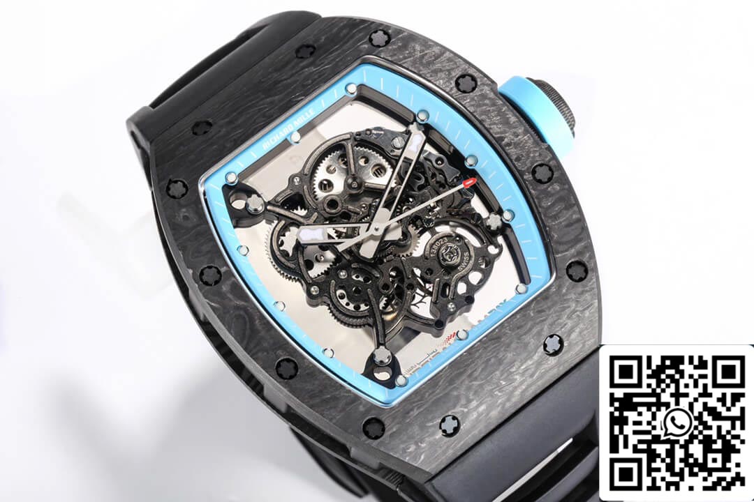 Richard Mille RM055 NTPT 1:1 Meilleure édition BBR Factory Bracelet en caoutchouc noir