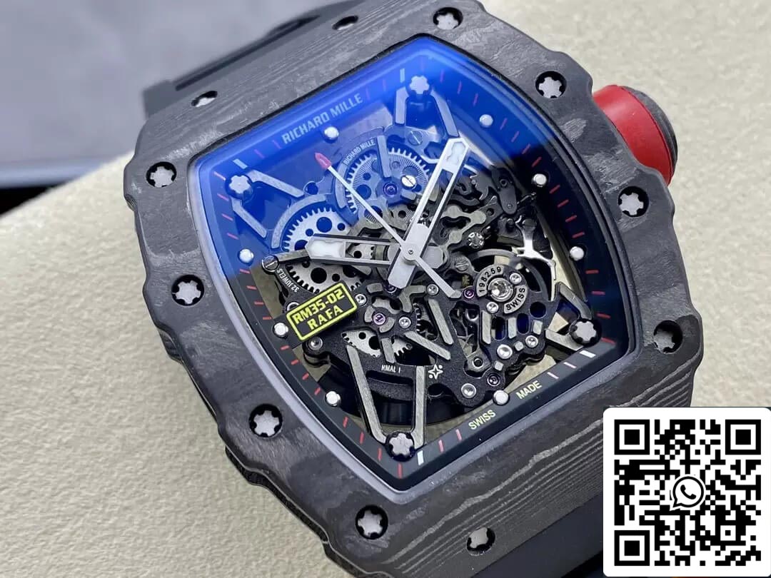 Richard Mille RM35-02 1:1 Best Edition T+ Factory NTPT Carbonfaser-Schwarzarmband