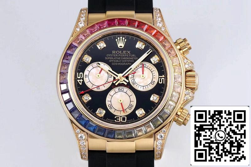 Rolex Daytona 116599RBOW 1:1 Mejor edición BL Factory esfera negra Suiza ETA4130