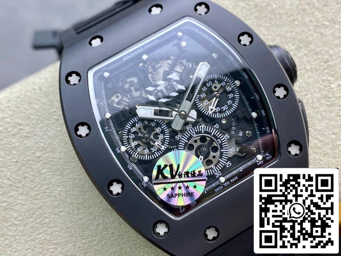 Richard Mille RM011 1:1 Meilleure édition KV Factory Boîtier noir en céramique