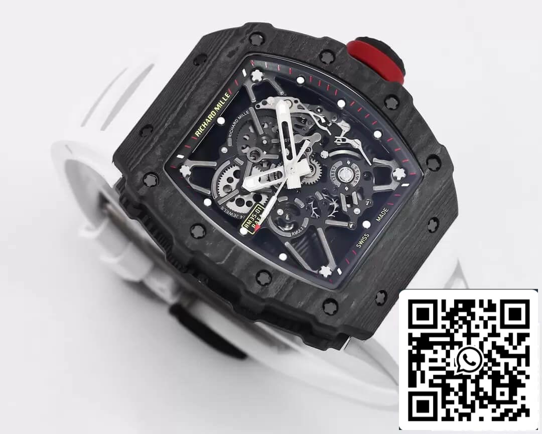 Richard Mille RM35-01 1:1 Meilleure édition BBR Factory Bracelet en caoutchouc blanc