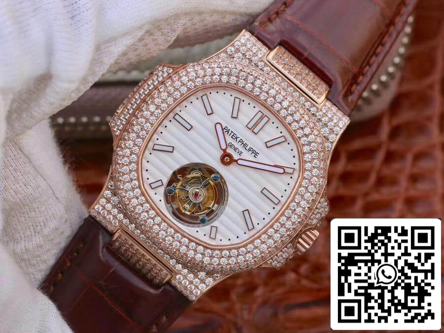 Patek Philippe Nautilus Jumbo 5711 R8 Factory 1:1 Best Edition Swiss Tourbillon Rose Gold