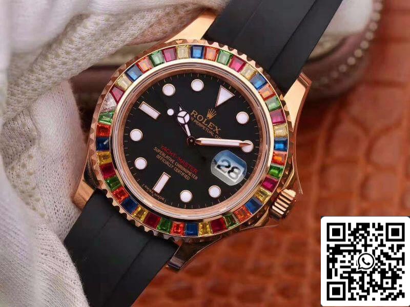 Rolex Yacht-Master 116695 Noob Factory 1:1 Mejor Edición Suizo ETA2824 Esfera Negra