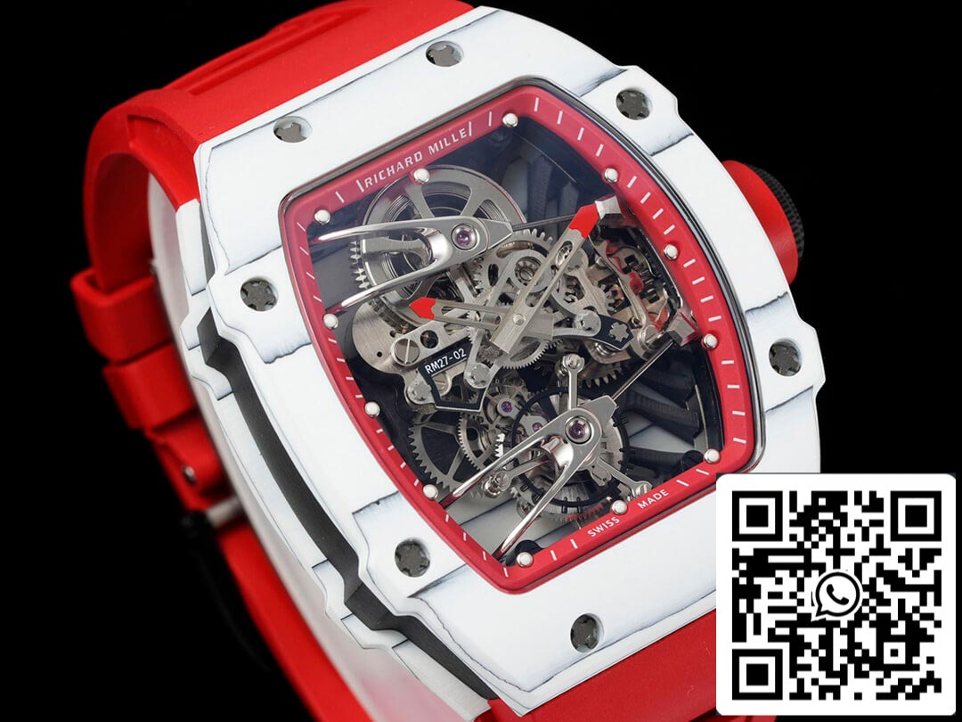 Richard Mille RM27-02 Rafael Nadal Tourbillon 1:1 Meilleure édition RM Factory Bracelet en caoutchouc rouge