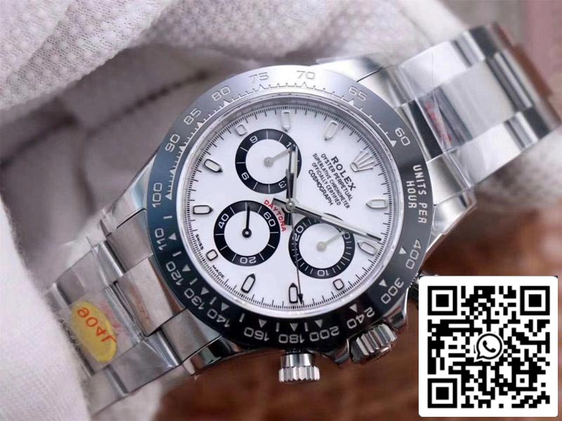 Rolex Cosmograph Daytona M116500LN-0001 1:1 Meilleure édition Noob Factory Cadran blanc Suisse ETA4130