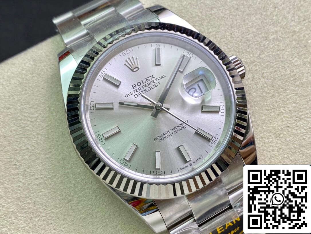 Rolex Datejust M126334-0003 41 mm Oyster Strap Clean Factory mostrador branco