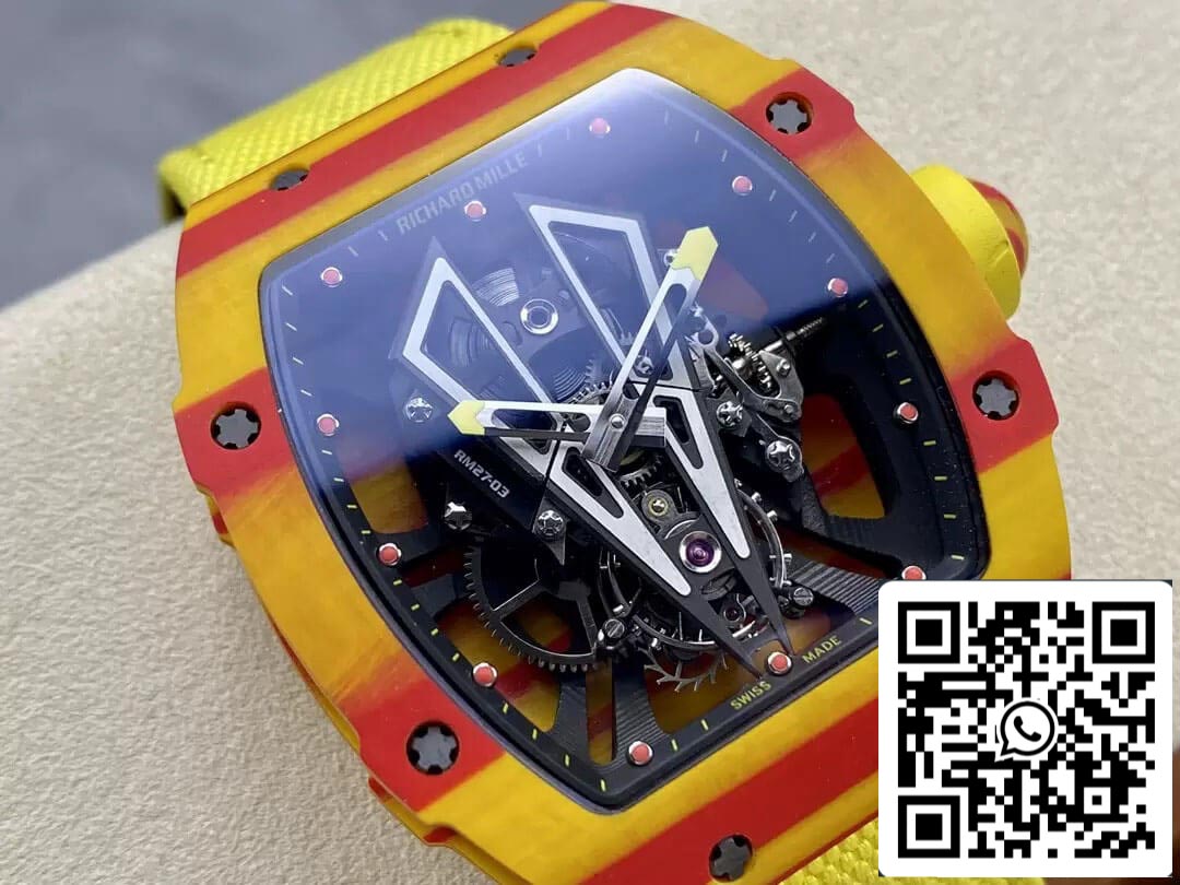 Richard Mille RM27-03 Tourbillon 1:1 Meilleure édition BBR Factory Bracelet Jaune