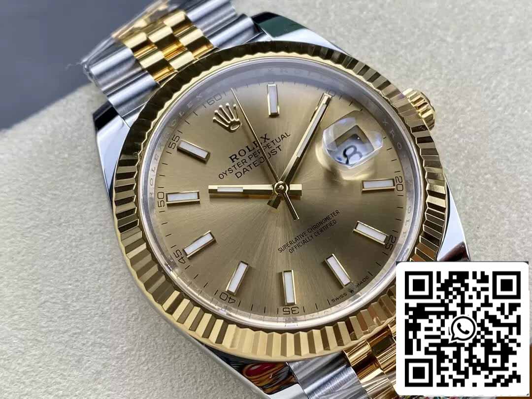 Rolex Datejust 41MM M126333-0010 1:1 Melhor Edição Clean Factory Mostrador Champagne